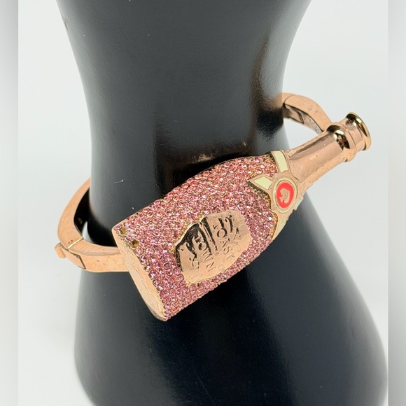 kate spade Jewelry - Kate Spade Champagne Bottle Bracelet Dainty Pink Jewelry Bridal Rose Gold Bangle